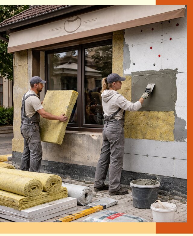 Утепление кафе в Ирбите от 4617 руб/м2 — комплексно под ключ | ТепломастерРбт